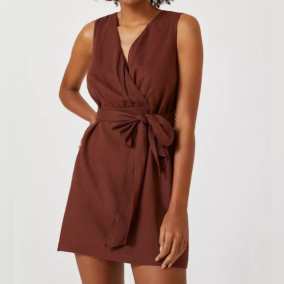 Anthropologie Dresses & Skirts - Sunday in Brooklyn Linen Wrap Mini Dress